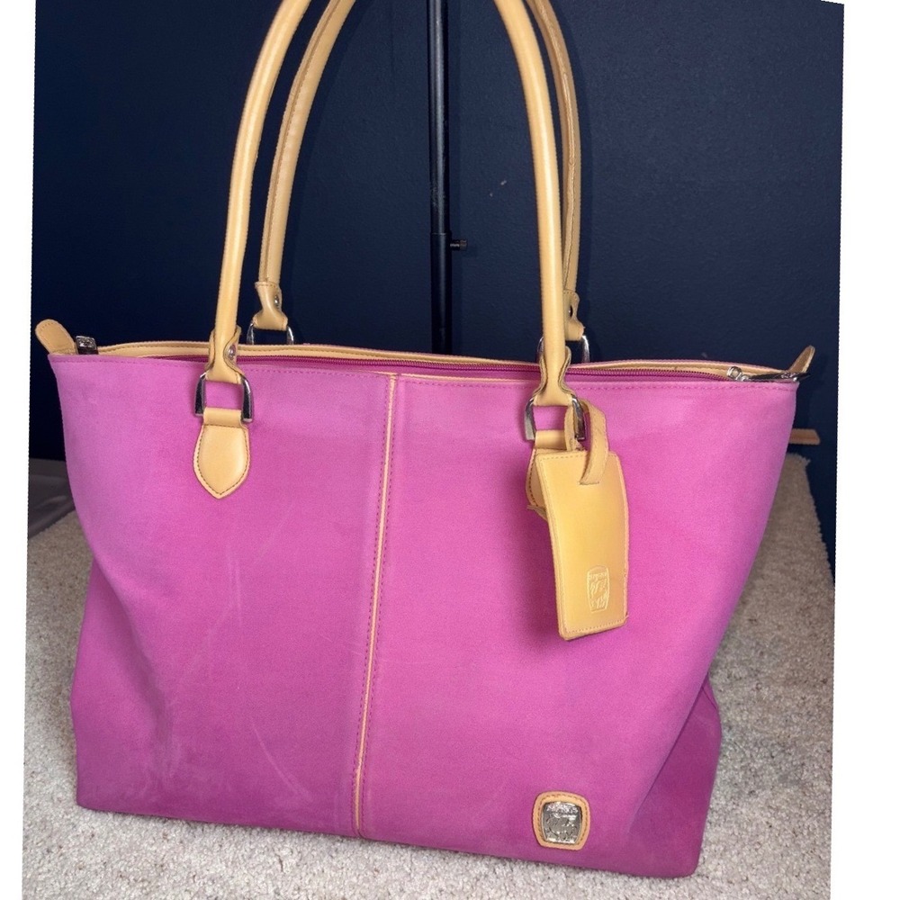 Pegasus Pink‎ & Tan Large Y2K Canvas Tote Shoulder Bag Carry-on
